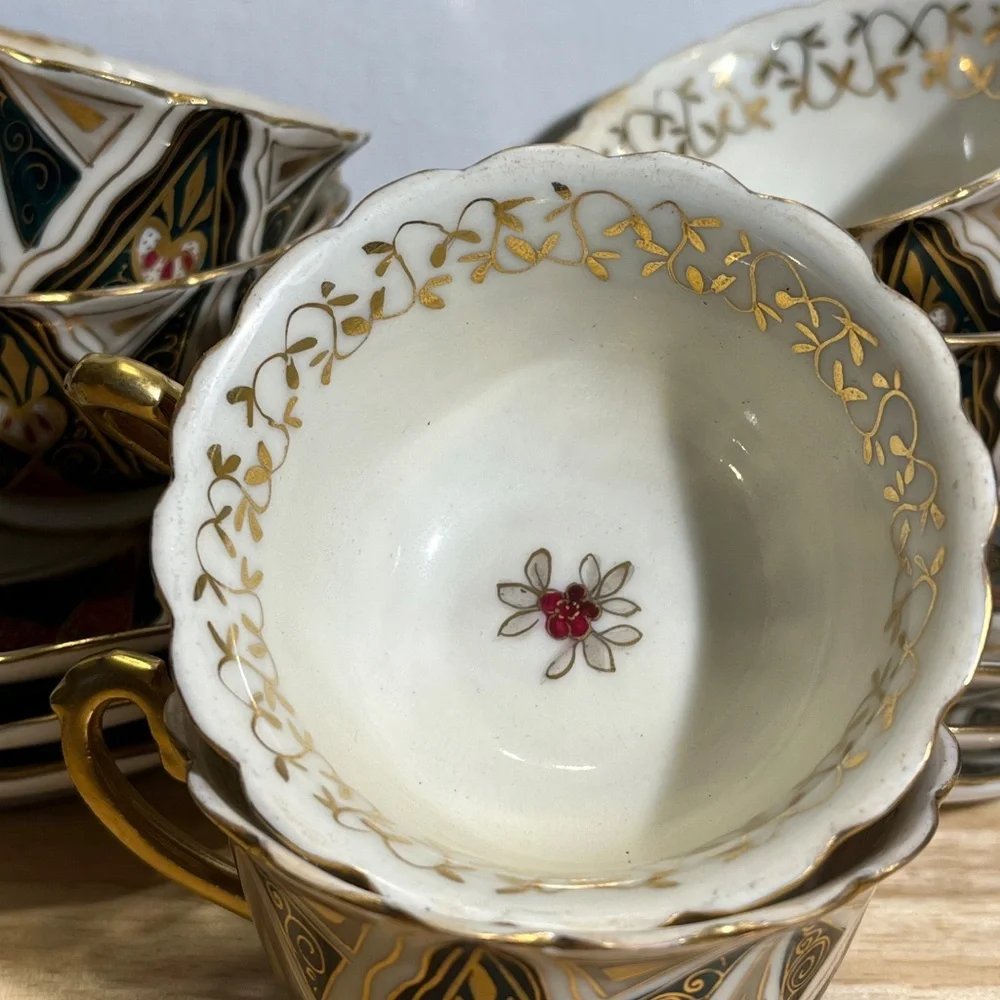 VINTAGE SET OF 6 CUPS & SAUCERS ROYAL VIENNA SUCCESSION AUSTRIA ALHAMBRA